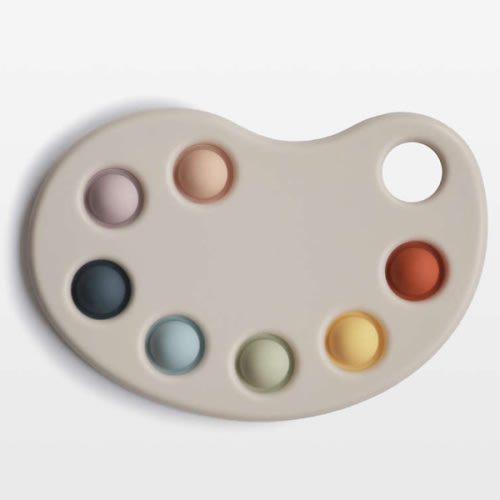 Mushie Silicone Paint Palette Baby Press Toy