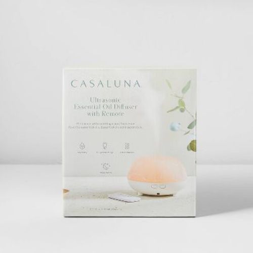 200ml Essential Oil Diffuser White - Casaluna™: Ultrasonic Aroma, Auto Shut-off, Light Settings, Includes Remote