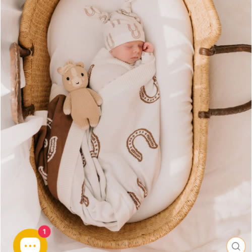 Knit Blanket | Western Horse Shoe