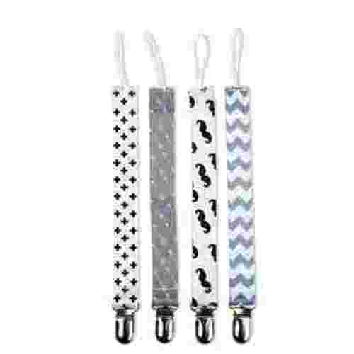 Fengyings 4 Pack Baby Pacifier Clips Solid Color,Universal Holder Leash for Boys and Girls, Teething Toys Teethers