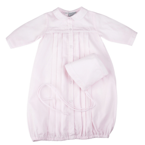 Pink/White Newborn Gown & Hat