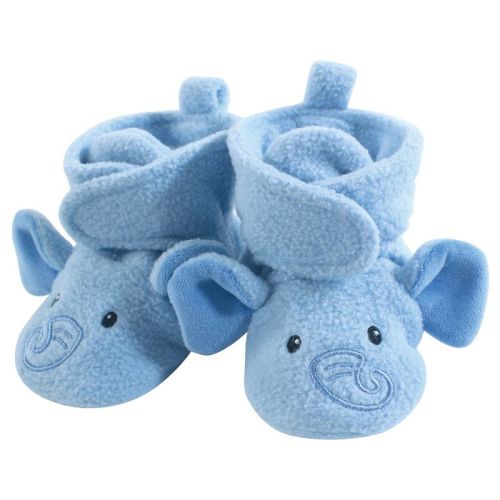 Hudson Baby Infant And Toddler Boy Cozy Fleece Booties, Blue Elephant, 0-6 Months