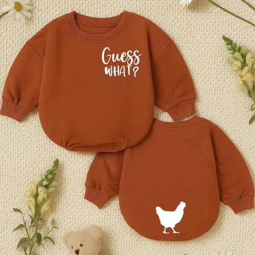 Guess What Chicken Butt Baby Romper - Funny Baby Bodysuit, Gender Neutral Outfit, Baby Shower Gift, Double Sided Romper