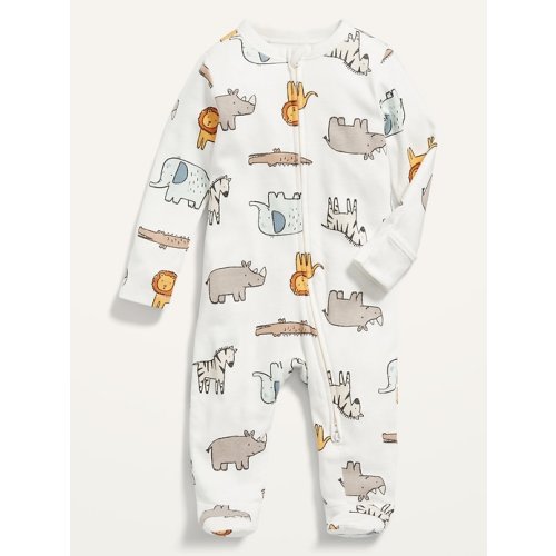Unisex Caterpillar Print Sleep & Play 2-Way Zip Footed One-Piece for Baby | Old Navy