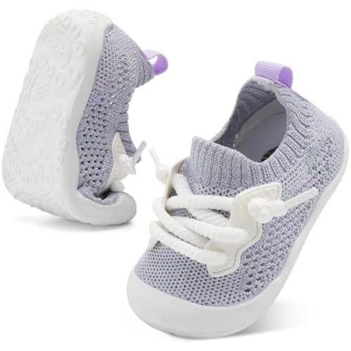BARERUN Baby Shoes Baby First Walking Shoes Infant Sneakers Wide Toe Box Slip on Shoes Soft Sole Baby Boys Girls Crib Shoes Toddler Breathable Lightweight House Sock Shoes