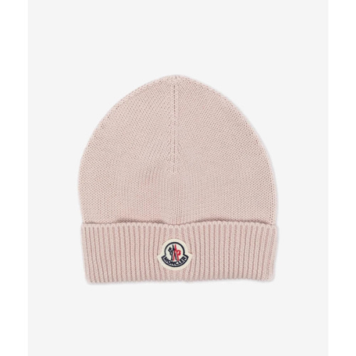 Moncler Enfant Baby Girls Logo Beanie Hat in Pink | Childsplay Clothing