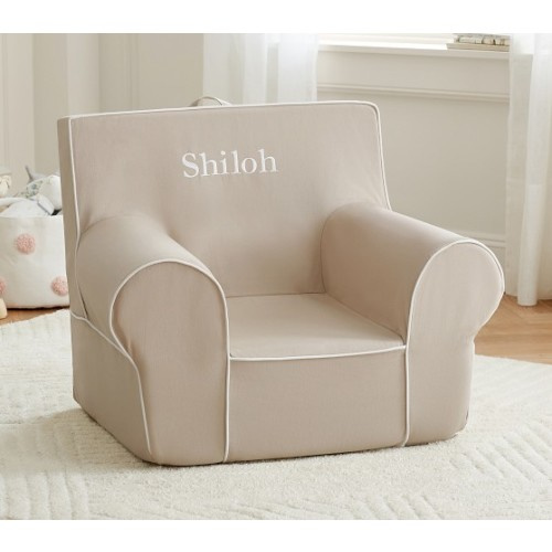 Kids Anywhere Chair®, Oatmeal w/ White Piping | Pottery Barn Kids