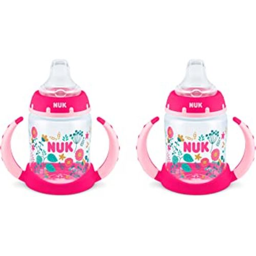 NUK Learner Cup, 5oz, 2-Pack, Flowers – BPA Free, Spill Proof Sippy Cup