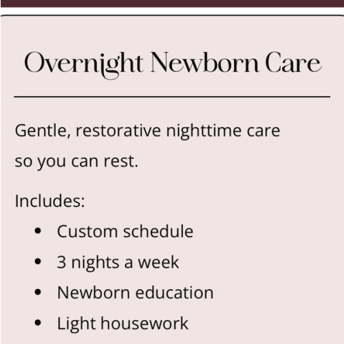 Overnight newborn care