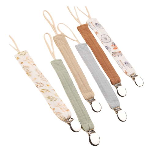 BELOWSYALER 6Pcs Baby Pacifier Strap Baby Soother Chain Newborns Chain Clip Baby Product Cotton Teether Pacifier Strap Holder