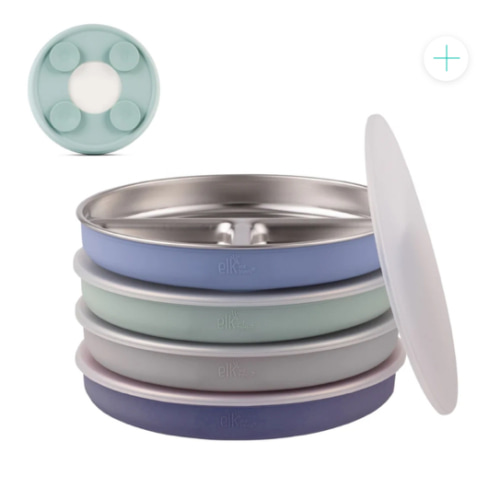 7.8" Stainless Steel Divided Plates with Suction Sleeve