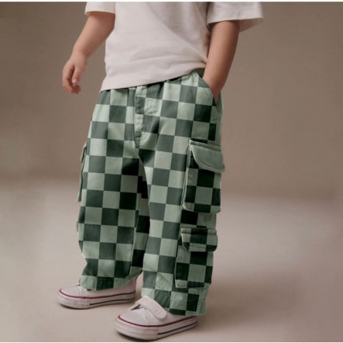 Baby & Kids Checkerboard Multiple Pockets Pants