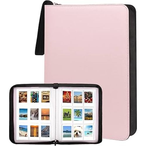 540 Pockets Photo Album for Fujifilm Instax Mini 12 90 70 50S 26 25 9 8+ 8 7S Instant Camera/Mini Link SP-1 Printer,for Polaroid Snap SnapTouch PIC-300 Z2300 Mint Zip Instant Camera Printer (Pink)