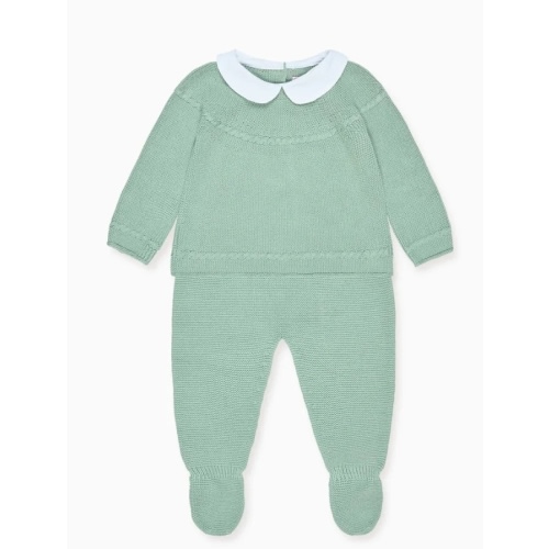 Sage Dali Cotton Baby Knitted Set | La Coqueta Kids