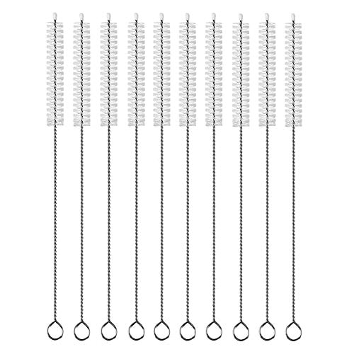 Straw Cleaner Brush Extend 12 inch, Extra Wide 12mm diam Pipe Cleaners, Extra Long Straw Brush for Sippy Cup, Water Bottle and Tubes, Drinking Straw Cleaning Brush Set 10 Pack