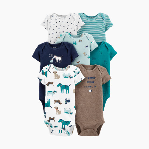 Carter's Short-Sleeve Original Bodysuits (7 Pack) - Dogs, 3M