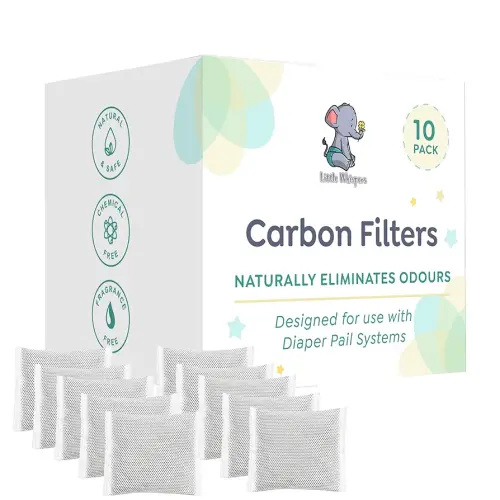 LittleWhispers Diaper Pail Odor Absorber -10 Pack - Carbon Filter Refills - Compatible with Diaper Genie Systems