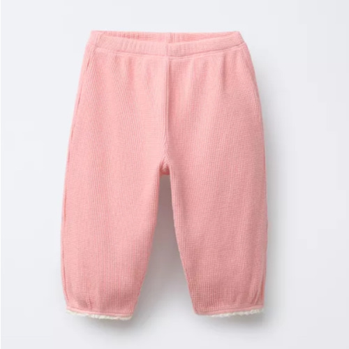 WAFFLE LACE BAGGY PANTS - Pink | ZARA United States