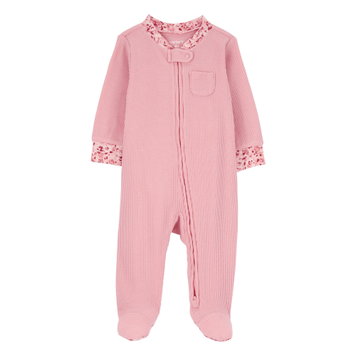 Baby Floral 2-Way Zip Thermal Textured Sleep & Play Pajamas - Carter's | Carter's