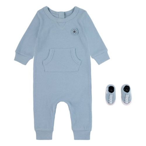 Converse Baby Boys' Long Sleeve Romper & Bootie Set - Blue 0-3m