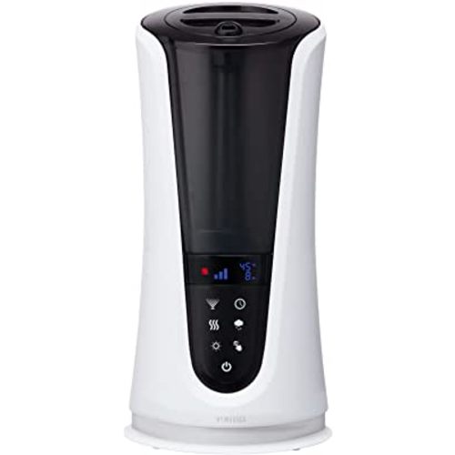 Homedics Ultrasonic Humidifier – Large Deluxe Air Humidifiers for Bedroom, Plants, Office – Cool and Warm Mist Humidifiers, Essential Oil Pads and Built-In Timer, 5 Mist Settings, White and Black