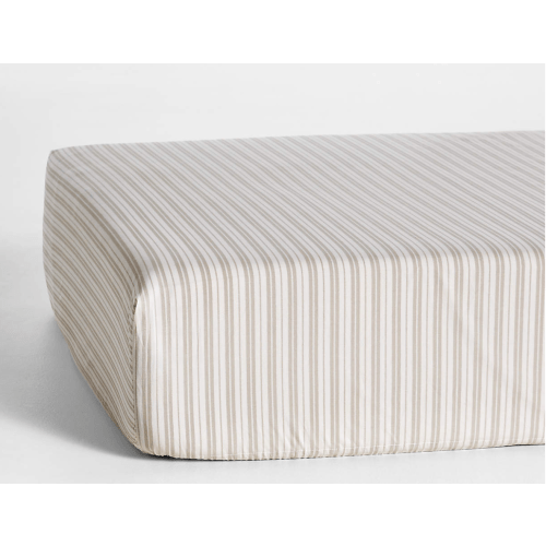 Frenchie Natural Taupe Organic Cotton Baby Crib Fitted Sheet by Leanne Ford