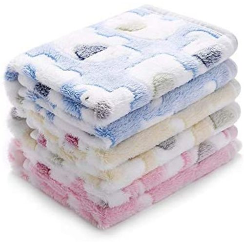 1 Pack 3 Blankets Super Soft Fluffy Premium Cute Elephant Pattern Pet Blanket Flannel Throw for Dog Puppy Cat