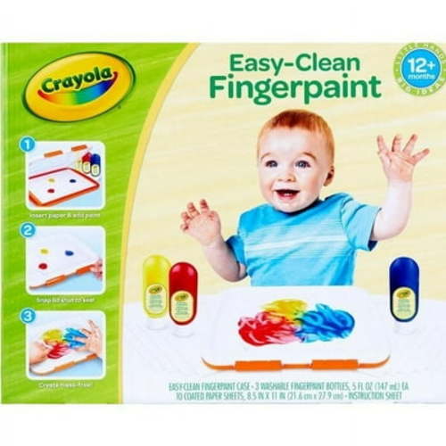 Crayola Kids Set: Easy Clean, Non-Toxic, Baby Safe Washable Finger Paint Station for Toddlers