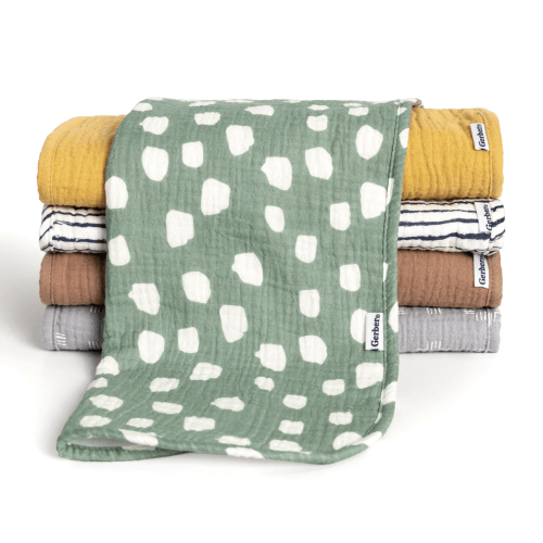 5-Pack Baby Neutral Teal Dots Muslin Burp Cloths – Gerber Childrenswear