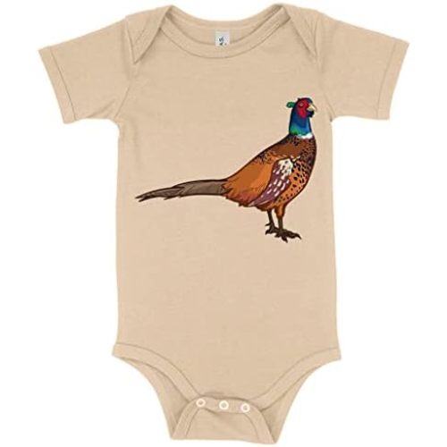 Pheasant Baby Jersey Onesie - Bird Baby Onesie - Cool Graphic Baby One-Piece