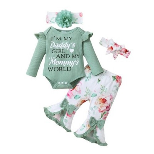 SUNNY PIGGY Newborn Girl Clothes 0-3 Months Girl Clothes Green Infant Fall Winte