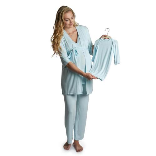 Whispering Blue Maternity & Nursing PJ & Baby Set – Milk & Baby