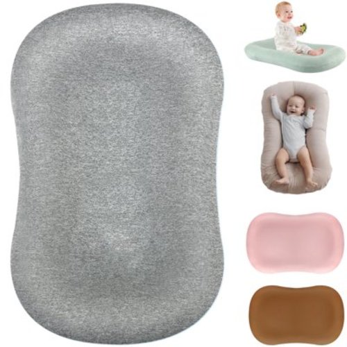 Gofinoday Baby Lounger Pillow , Portable Infant lounger, Soft Cotton Breathable Pillow for 0 12 Months Boys and Girls,Newborn Gifts