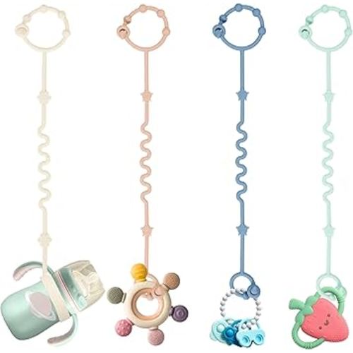 Toy Straps for Baby,Silicone Setpacifier Clip,Applies to Car Seat Toy,Teether Toy,High Chair,Stroller Accessories,Baby Toy Clips,Cribs,Rocking Chair