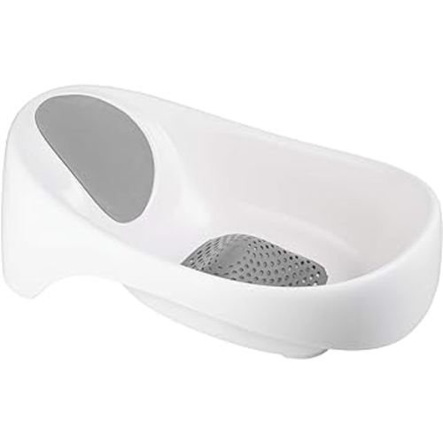 Boon Soak 3 Stage Baby Bathtub - Baby Bath Tub with Three Support Positions for Newborn to Toddlers - Color Changing Drain Plug for Ideal Bath Temperature - Gray - Ages 0 to 18 Months and Up