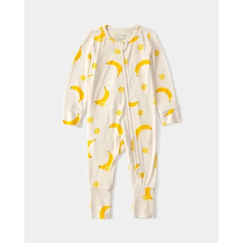 Baby Banana PurelySoft Sleep & Play Pajama - Yellow/Cream | Carter's
