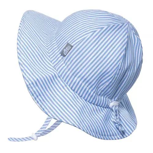 Kids Cotton Floppy Hats | Blue Stripes 50+ UPF | 0 to 6 Months