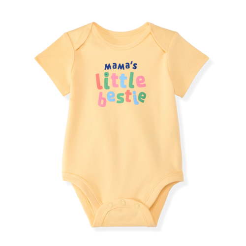 Garanimals Baby Girl Cotton Lap-Shoulder Short-Sleeve Bodysuit, 0–24M