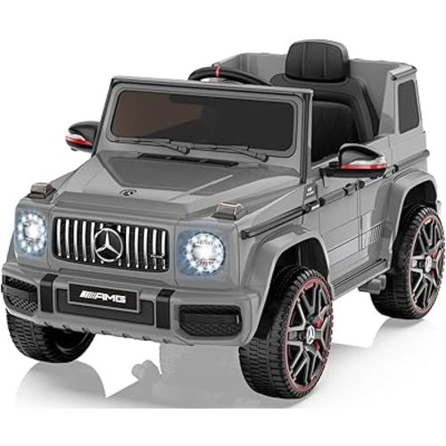 ANPABO Licensed Mercedes-Benz G63 Car for Kids, 12V Ride on Car w/Parent Remote Control, LED Headlights, Music Player & Horn, Soft Start, Low Battery Prompt, Kids Electric Vehicle, Grey