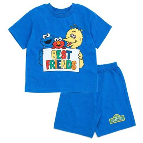 Sesame Street Infant Baby Boys T-shirt And Shorts Outfit Set Blue 12 Months