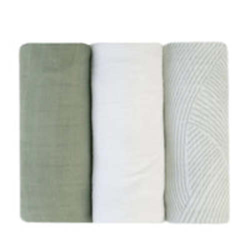Little Bamboo Muslin Wraps 3pk Bayleaf