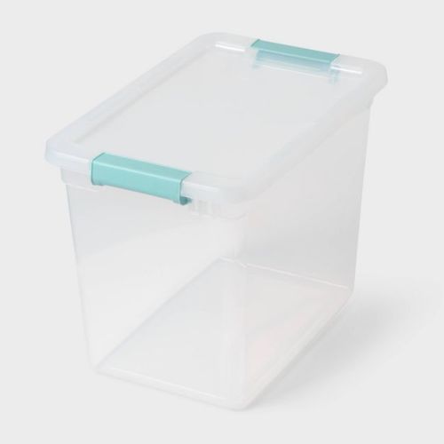 27qt Deep Storage Bin Clear with Latches - Brightroom™