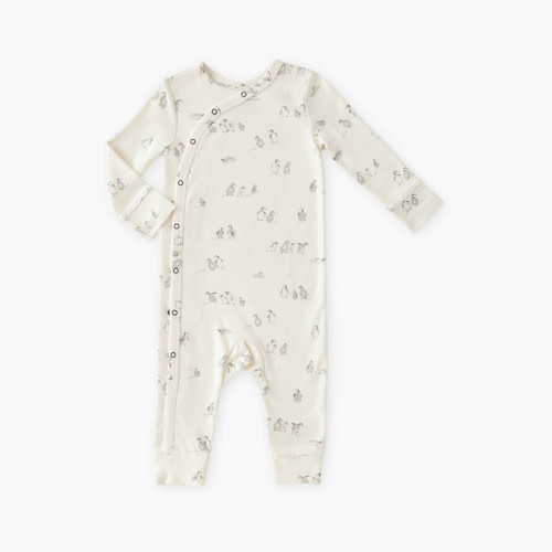 Pehr Organic Cotton Wrap Romper - Happy Huddle, 0-3 M
