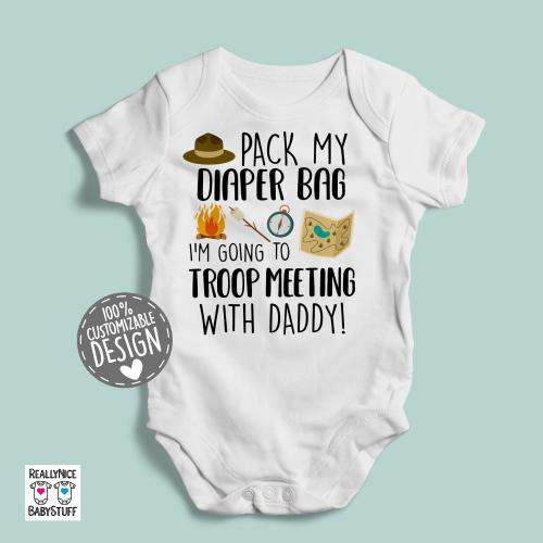 Scout Leader Baby Bodysuit | Troop Meeting with Daddy