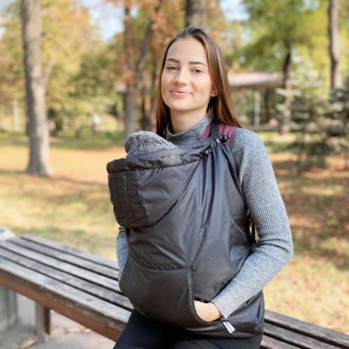 Winter and autumn baby carrier cover. Baby wearing coat extender
