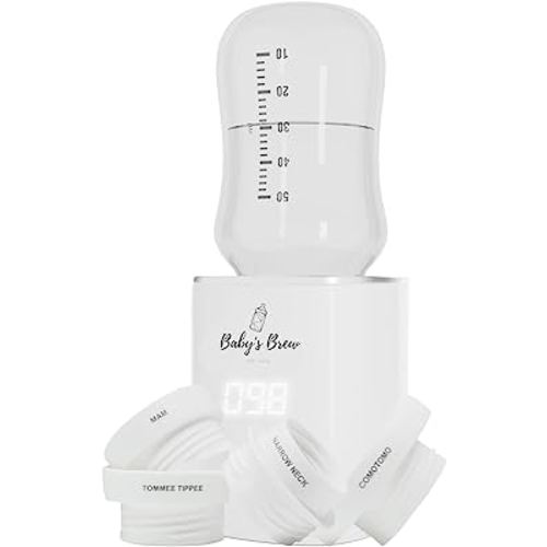 Baby’s Brew 3.0 Portable Bottle Warmer Adapter Set, Breastmilk, Formula & Water Warmer, Smart Sensor Technology, Leak-Proof, Travel-Friendly, BPA-Free, | Single Warmer with 4 Adapters