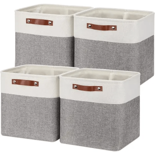 13 Cube Woven Storage Bin Gray/White - Brightroom 1 ct