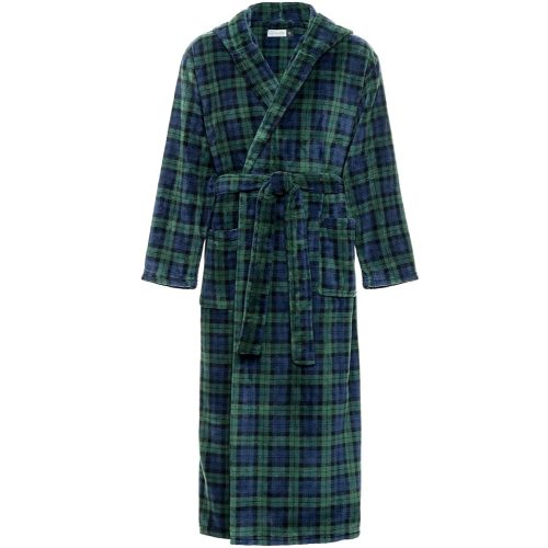 Alexander Del Rossa Mens Robe with Hood, Plush Fleece Hooded Mens Bathrobe, Big and Tall Bath Robe for Men