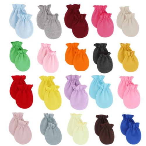 TELOLY 16 Pcs Baby Mittens,Breathable Cotton Newborn Mittens for Sensitive Skin,Stretchy and Adaptable Fit Baby Mittens for 0-6 Months,Style3