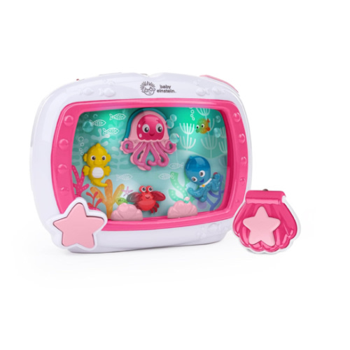 Baby Einstein Sea Dreams Soother Musical Crib Toy and Sound Machine, Pink, Newborn and up
